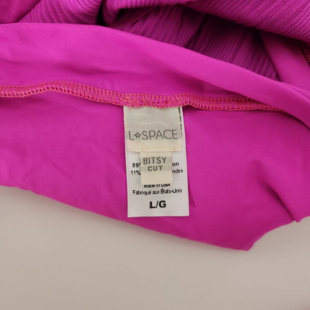 L*Space Frenchi Bitsy Bikini Bottom in Bright Fuchsia Pink Size Large NWOT - Picture 4 of 5